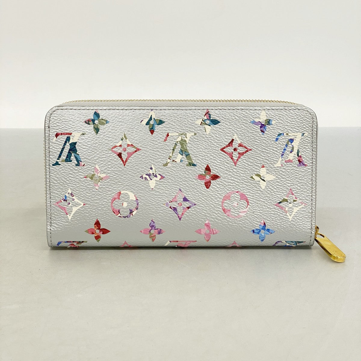 【6fa0387-k】ルイヴィトン 長財布 LVガーデン ジッピーウォレット M81765 シルバー【中古】レディース