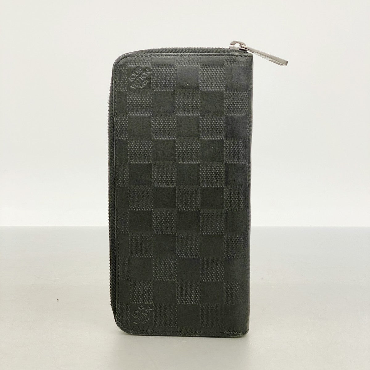 【6fa0555-k】ルイヴィトン 長財布 ダミエ・アンフィニ ジッピーウォレットヴェルティカル N63548 オニキス 【中古】メンズ