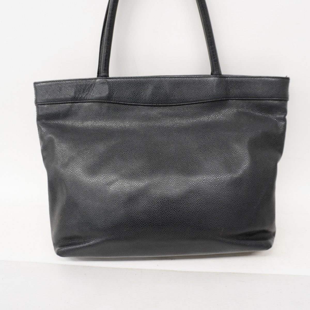 【6fa0619-k】シャネル トートバッグ キャビアスキン ブラック ゴールド金具【中古】レディース