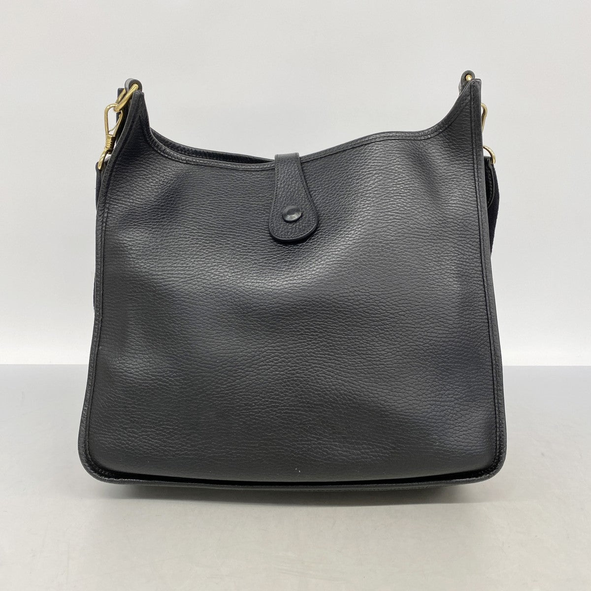 【6fa0746】エルメス ショルダーバッグ エヴリン1PM アルデンヌ ブラック ゴールド金具 □F刻印【中古】レディース