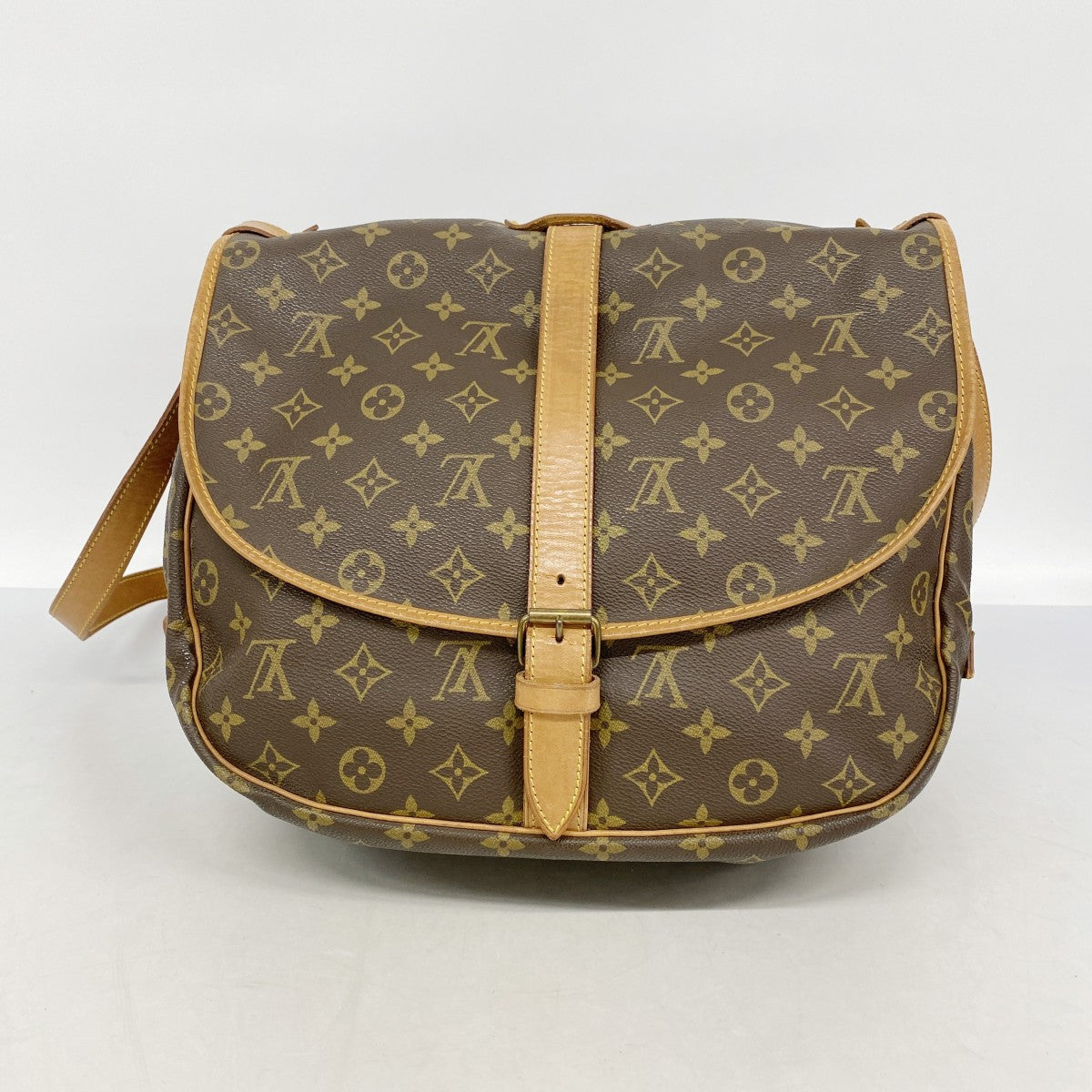 【6fa0771-h】ルイヴィトン ショルダーバッグ モノグラム ソミュール35 M42254 ブラウン【中古】レディース