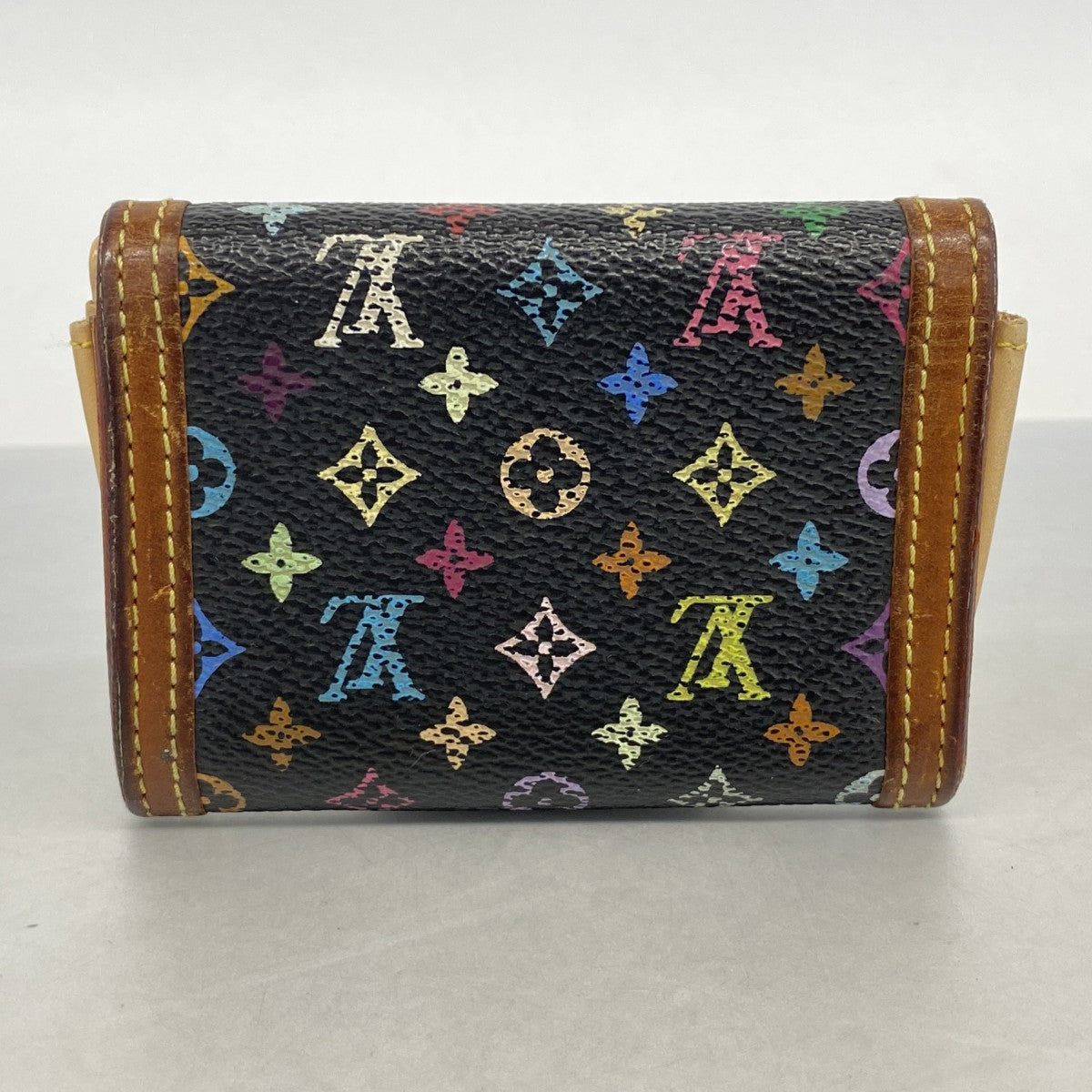 【6fa0887】ルイヴィトン コインケース モノグラム・マルチカラー ポルトモネプラ M92656 ノワール【中古】レディース