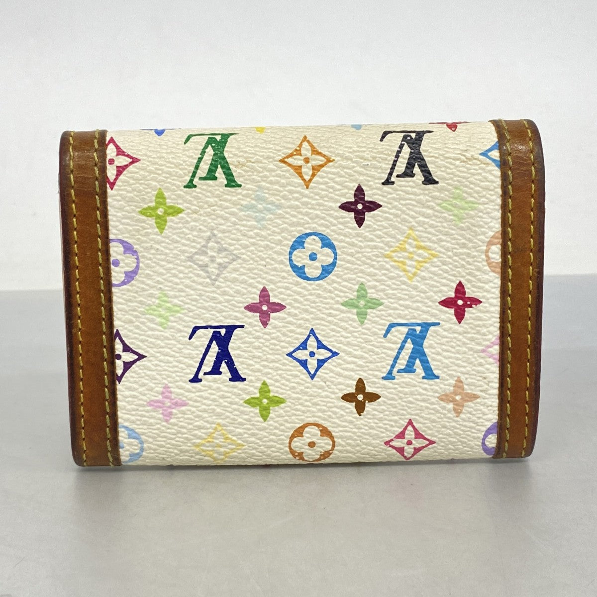 【6fa0935】ルイヴィトン コインケース モノグラム・マルチカラー ポルトモネプラ M92657 ブロン【中古】レディース