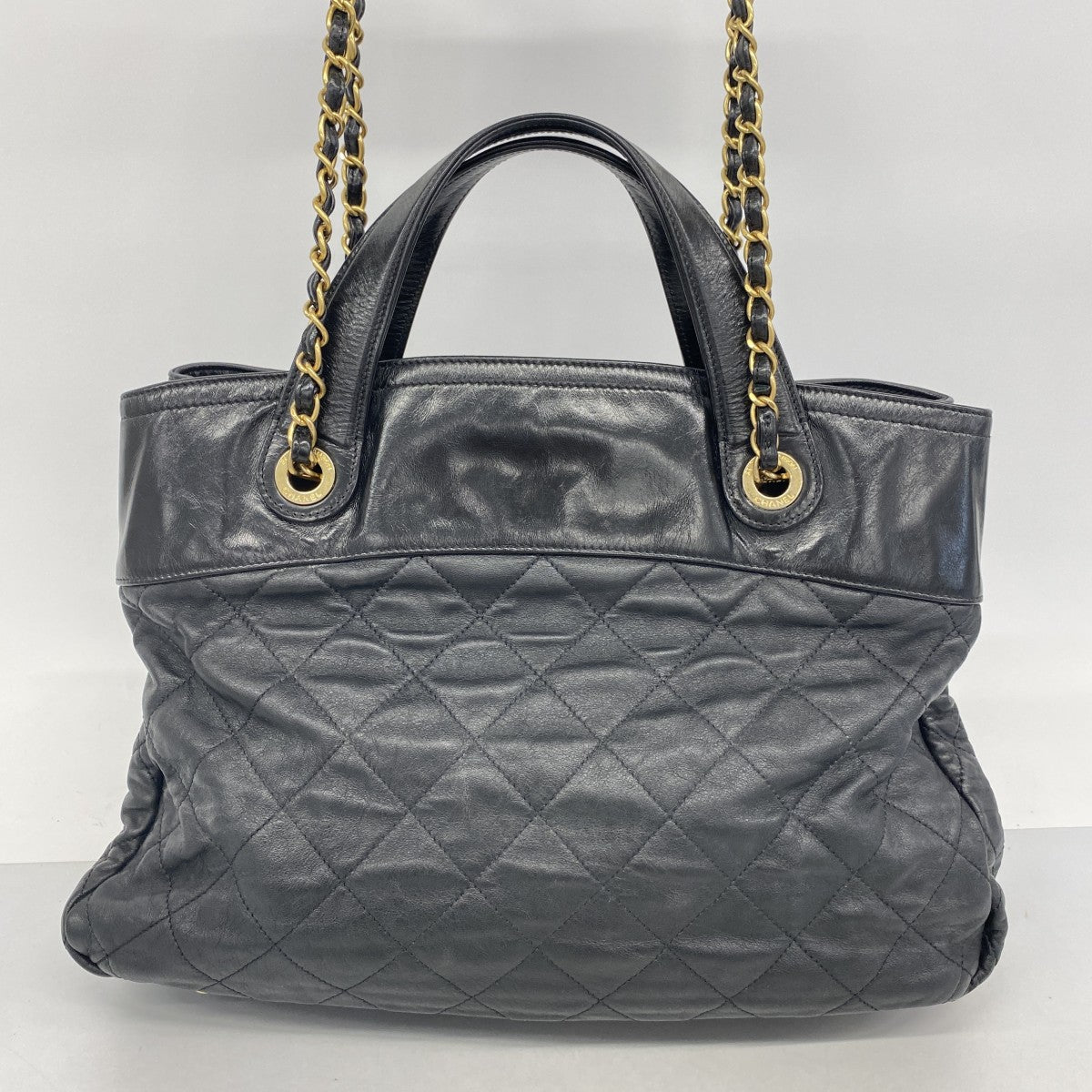 【6fa1261-k】シャネル ハンドバッグ マトラッセ チェーンショルダー インザミックス レザー ブラック ゴールド金具 2wayバッグ【中古】レディース