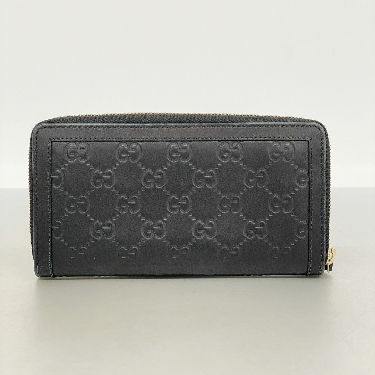 【6fa1397-k】グッチ 長財布 グッチシマ 291132 レザー ブラック ゴールド金具【中古】レディース