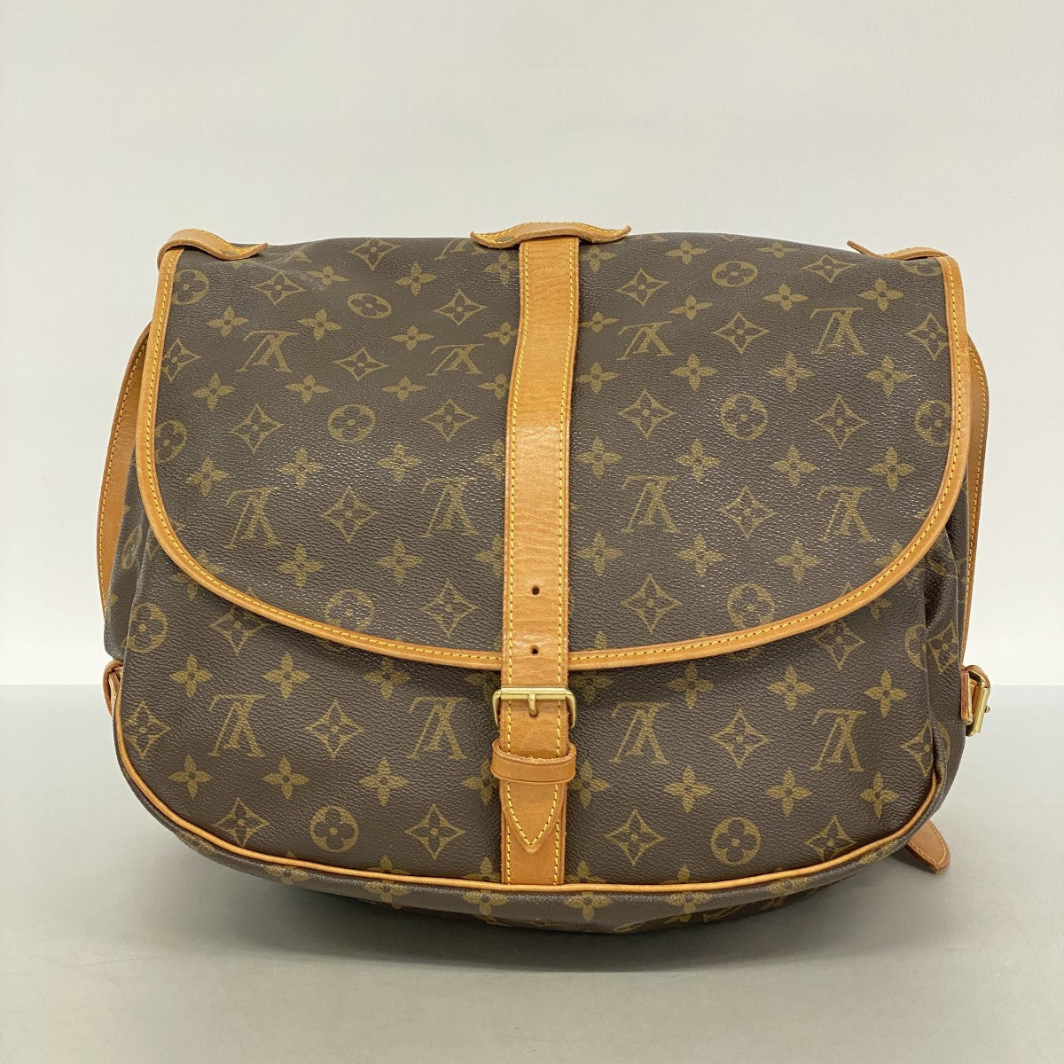 【6fa1485】ルイヴィトン ショルダーバッグ モノグラム ソミュール35 M42254 ブラウン【中古】レディース