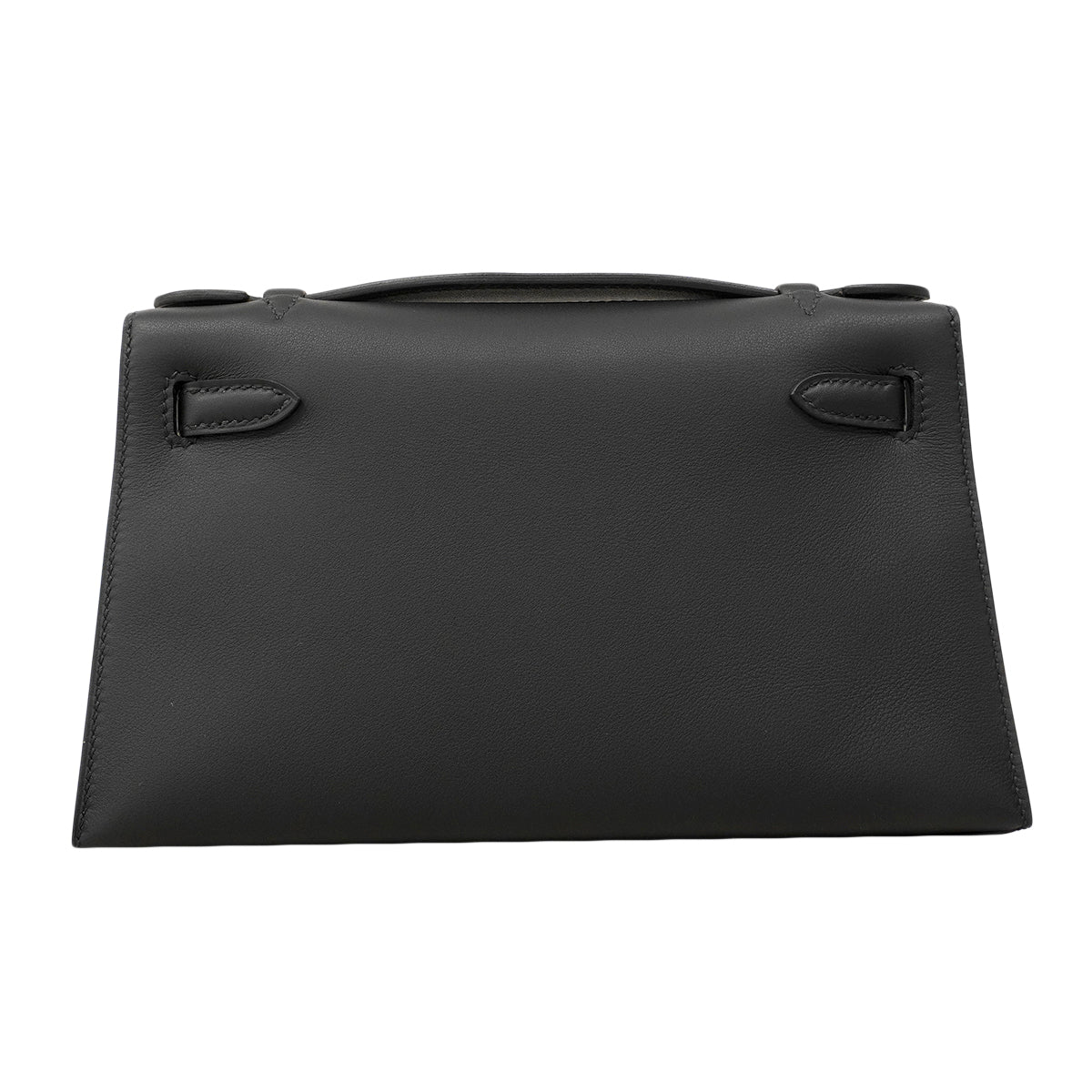 【6fa1552-g】エルメス ハンドバッグ ポシェットケリー スイフト ブラック ゴールド金具 G刻印【中古】レディース