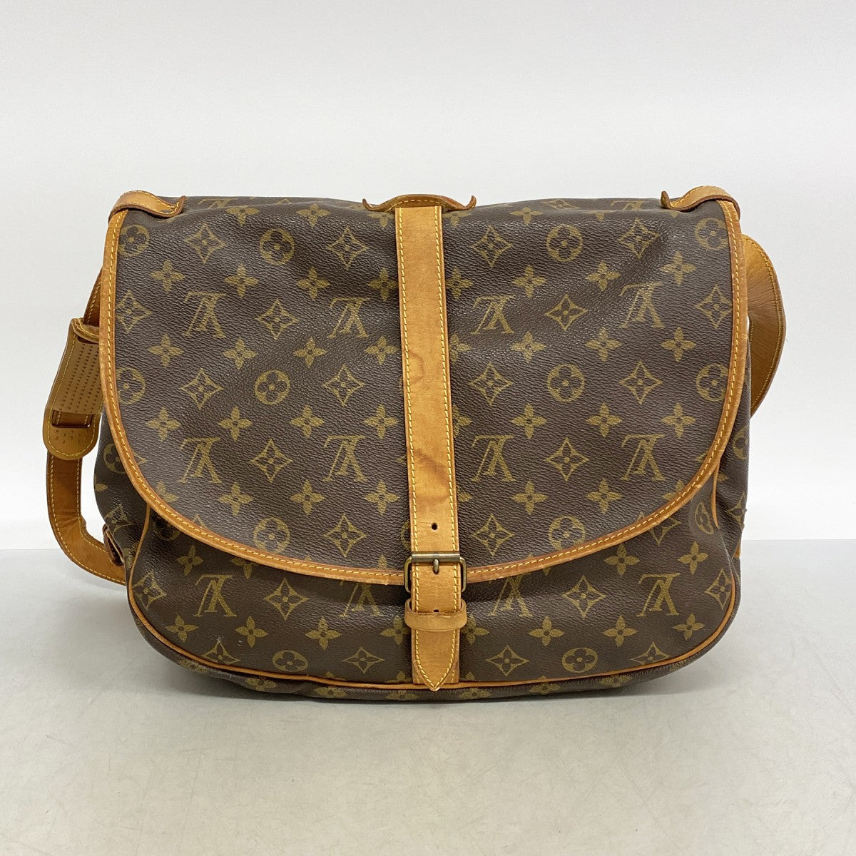 【6fa1572】ルイヴィトン ショルダーバッグ モノグラム ソミュール35 M42254 ブラウン【中古】レディース