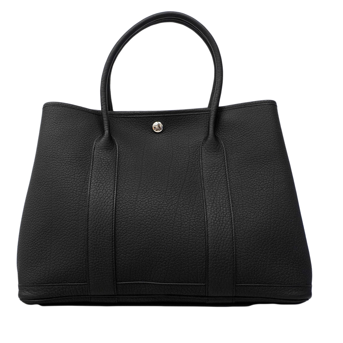 【6fa1748】エルメス トートバッグ ガーデンパーティPM ネゴンダ ブラック シルバー金具 W刻印【中古】レディース