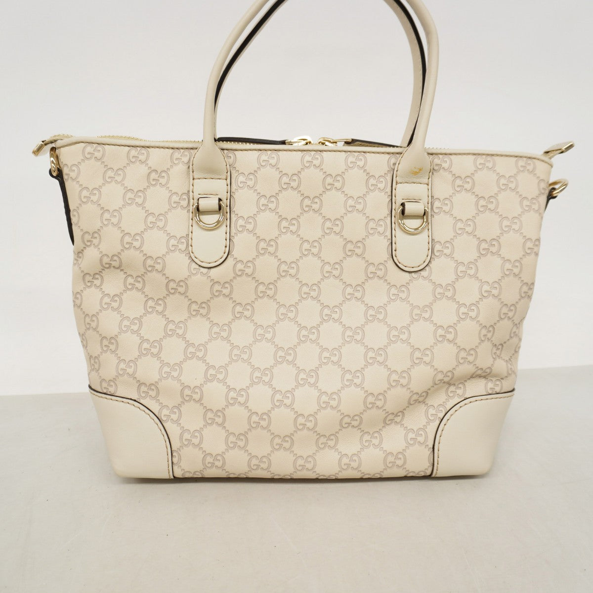 【6fa1835-k】グッチ ハンドバッグ グッチシマ ハートビット 269957 レザー アイボリー シャンパンゴールド金具 2wayバッグ【中古】レディース