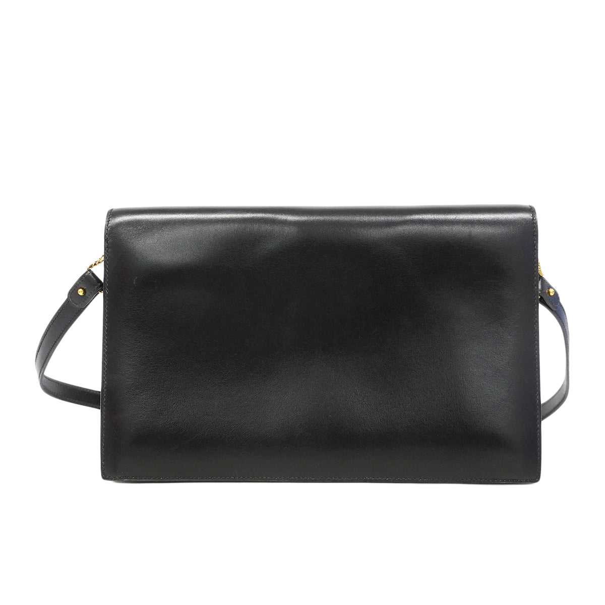 【6fa1901】エルメス ショルダーバッグ リディ ボックスカーフ ブラック ゴールド金具 ○O刻印【中古】