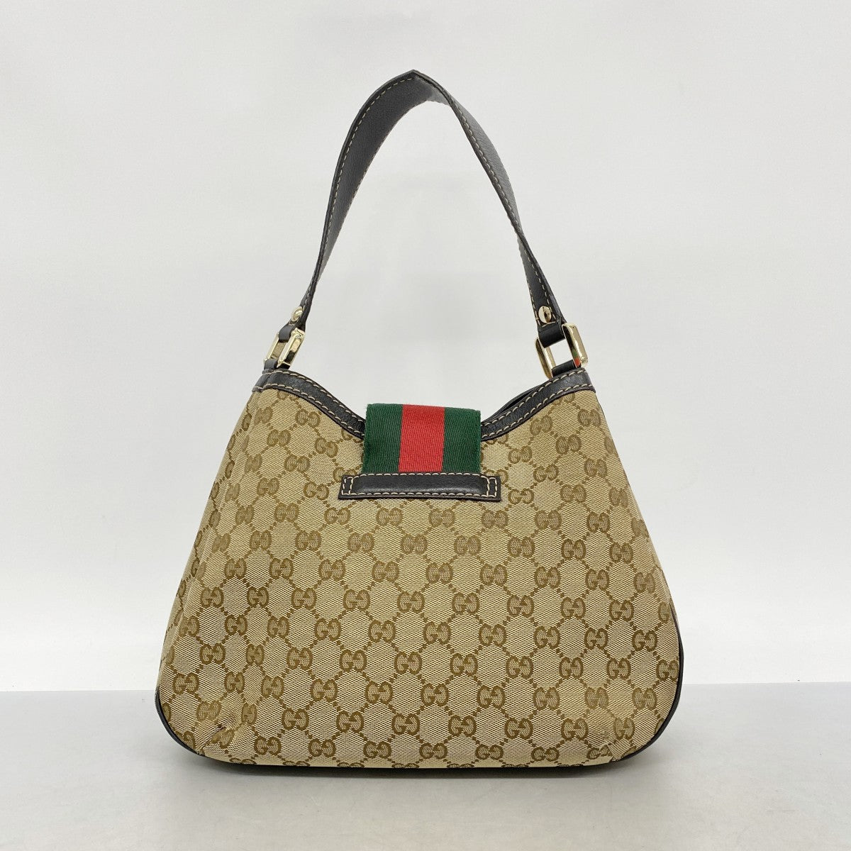 【6fb2295-k】グッチ ショルダーバッグ GGキャンバス/シェリーライン 233608 キャンバス ベージュ シャンパンゴールド金具【中古】レディース