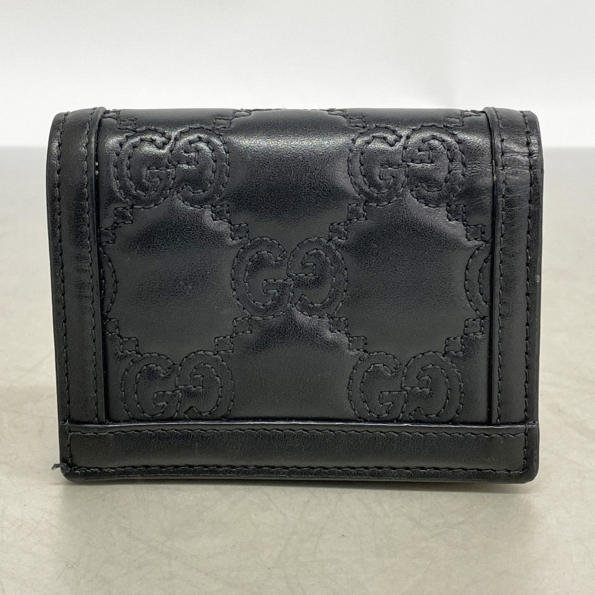 【6fb2401-k】グッチ 財布 GGマトラッセ 723786 レザー ブラック ゴールド金具【中古】レディース