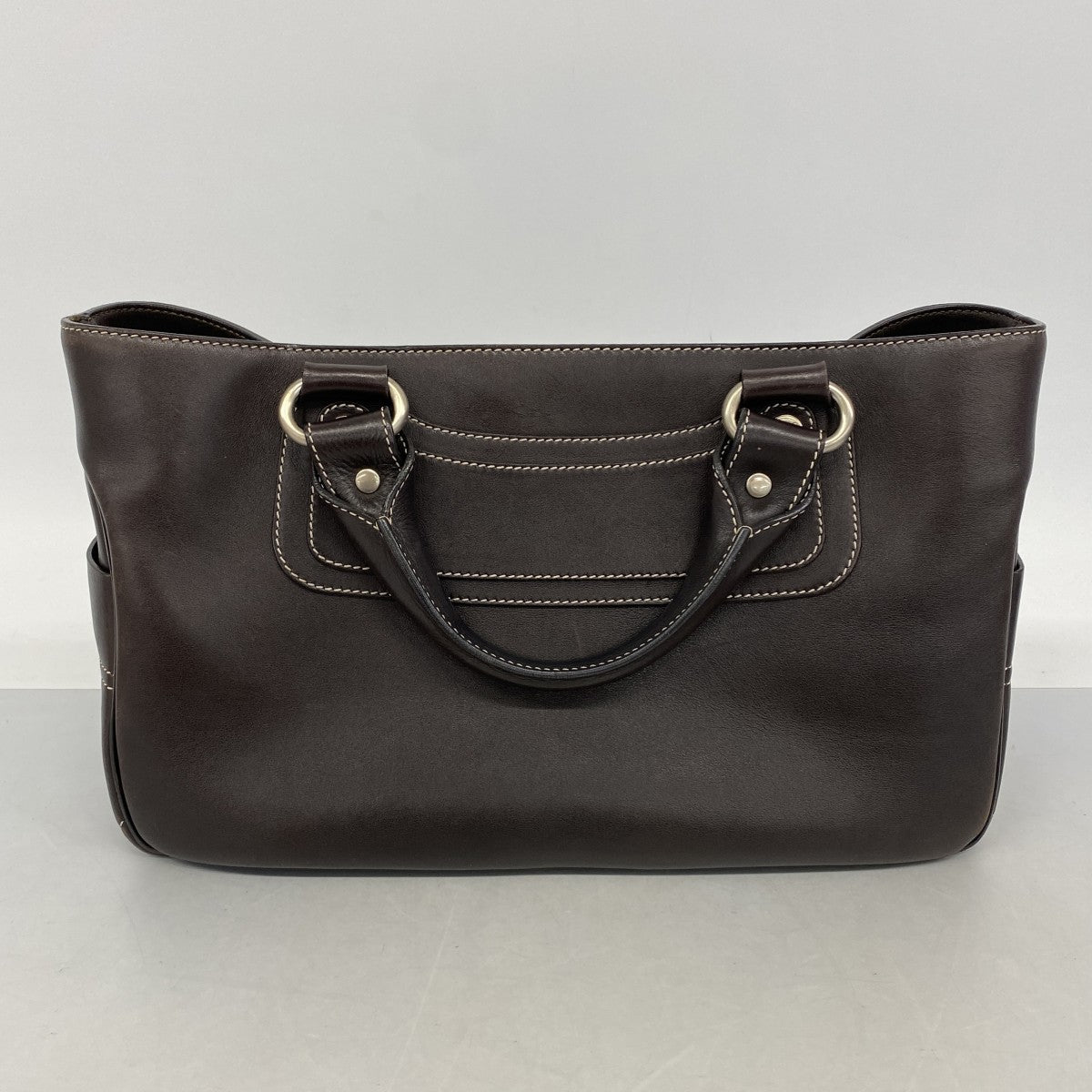 【6fb2573-k】セリーヌ ハンドバッグ ブギーバッグ レザー ブラウン シルバー金具【中古】レディース
