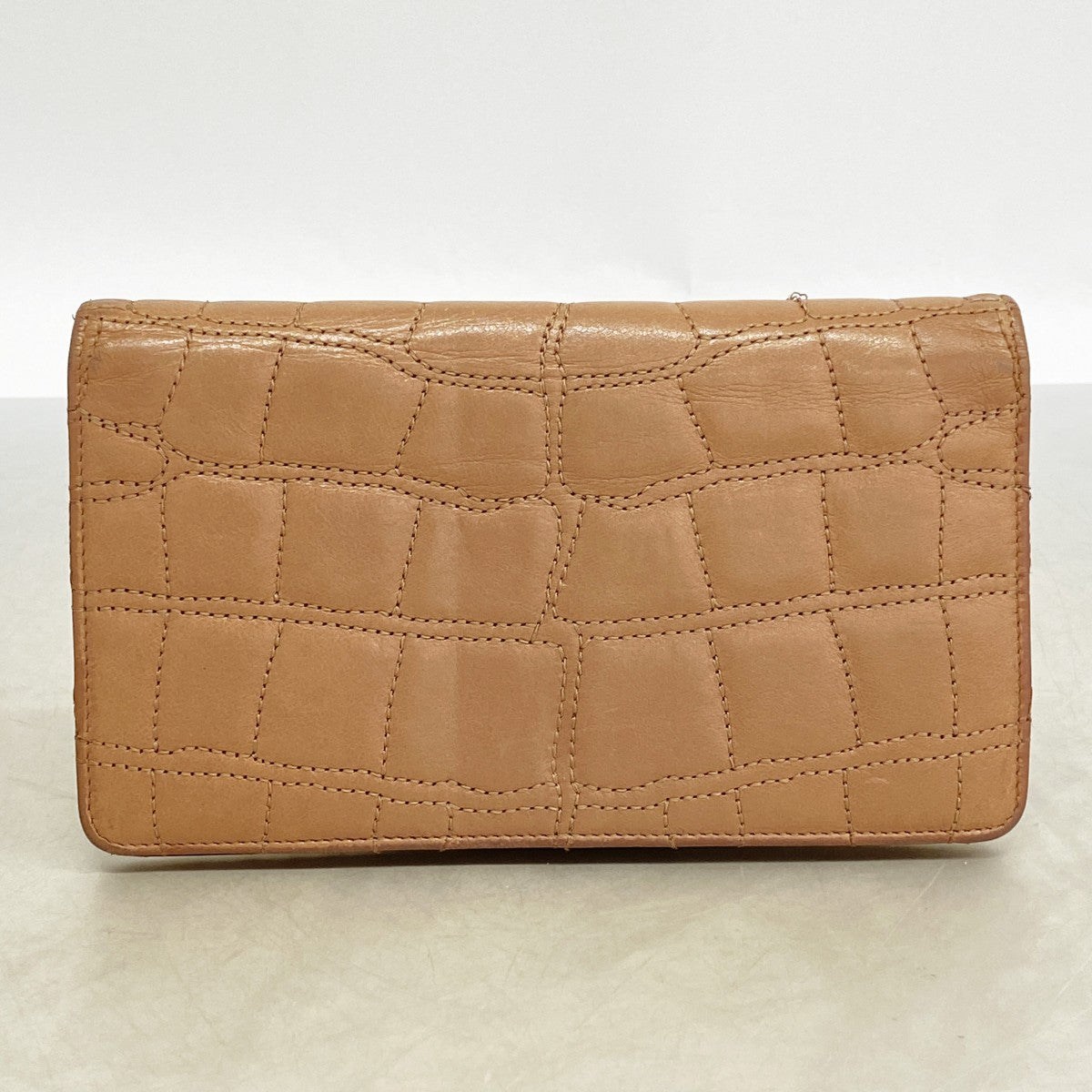 【6fb2650】シャネル 長財布 2.55 レザー ベージュ シルバー金具【中古】レディース