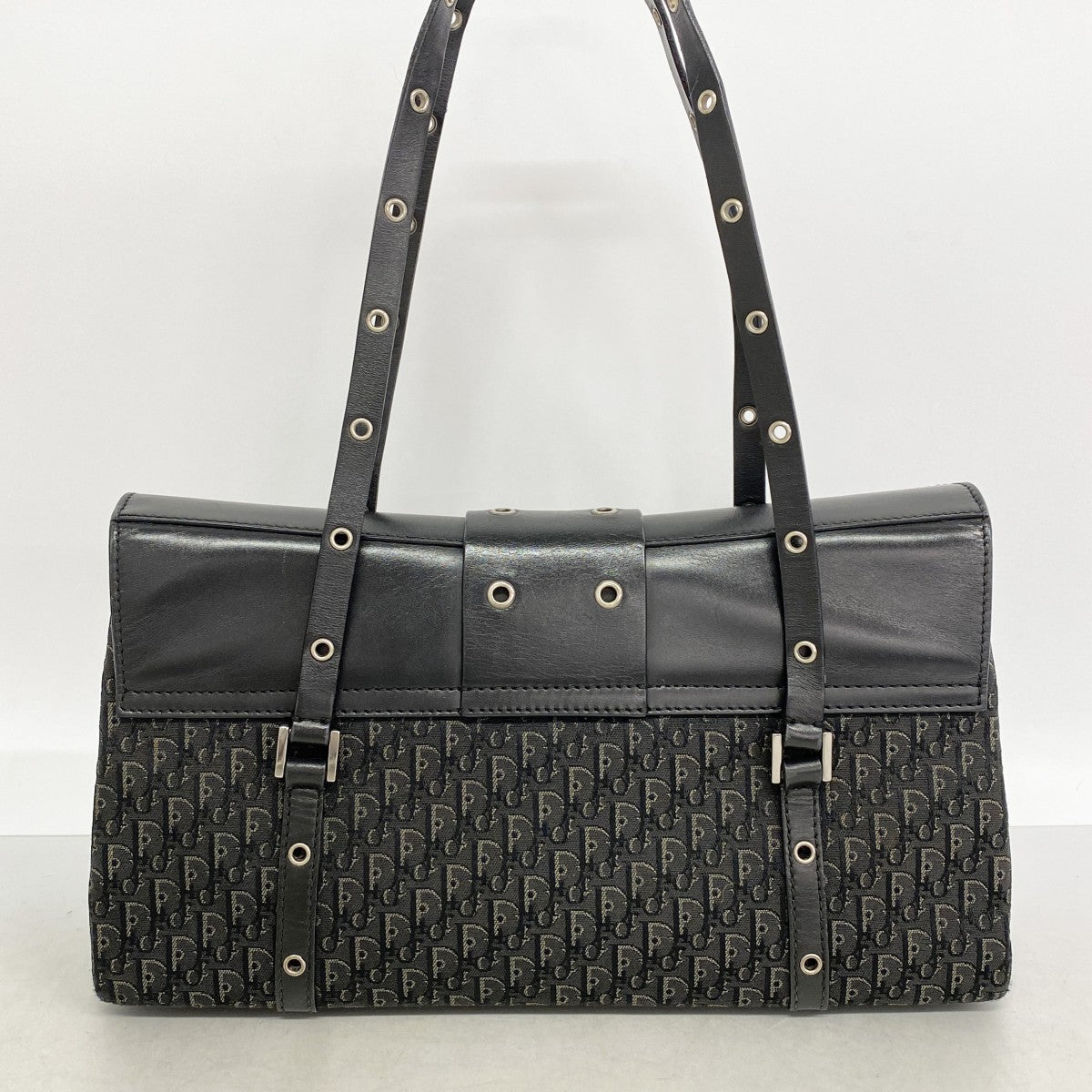 【6fb2663】クリスチャンディオール ショルダーバッグ ストリートシック キャンバス ブラック シルバー金具【中古】レディース