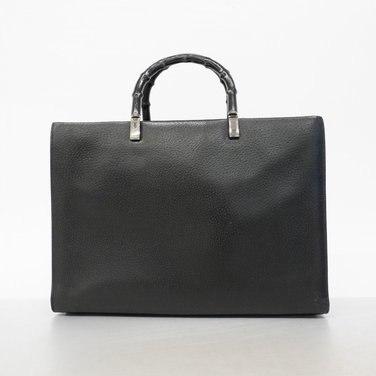 【6fc4134】グッチ ハンドバッグ バンブー 002 1034 レザー ブラック シルバー金具【中古】レディース