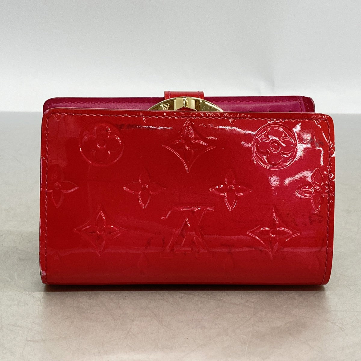 【6fc4226】ルイヴィトン 財布 ヴェルニ ポルトフォイユヴィエノワ M93651 ローズポップ【中古】レディース