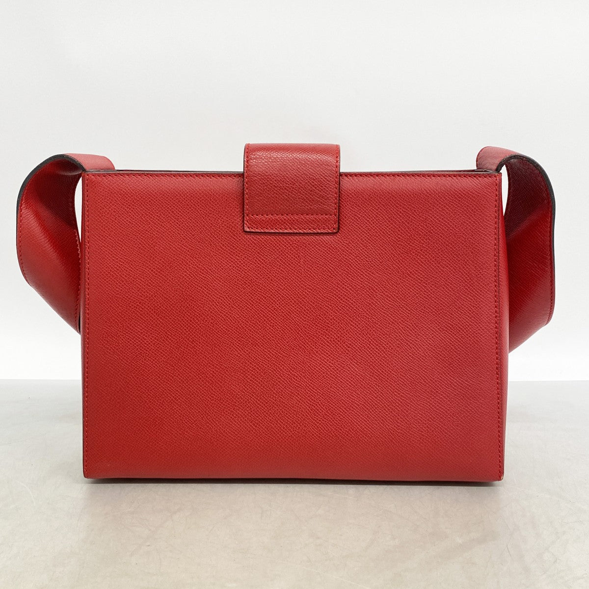 【6fd4743-k】セリーヌ ショルダーバッグ レザー レッド ゴールド金具【中古】レディース