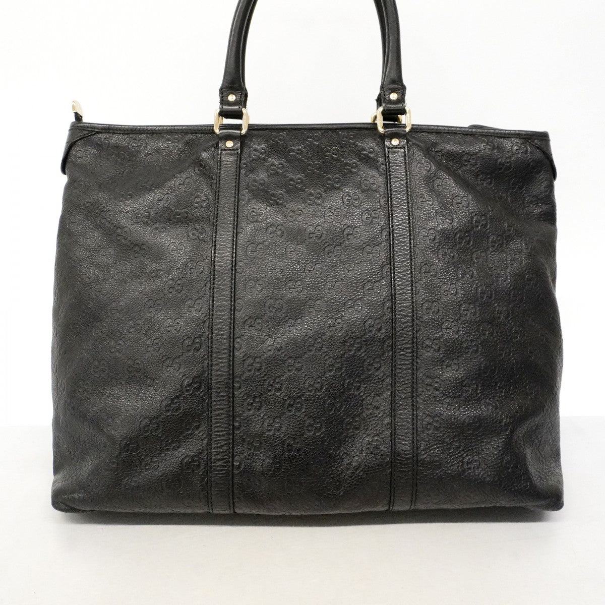 【6fd5113-k】グッチ トートバッグ グッチシマ 501482 レザー ブラック シャンパンゴールド金具【中古】レディース