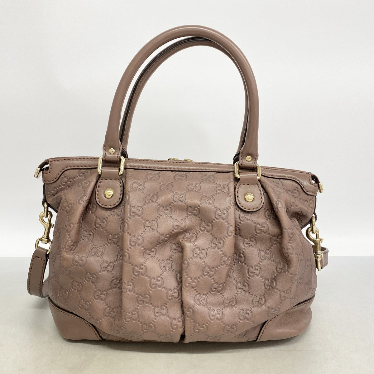 【6fd5494-k】グッチ トートバッグ グッチシマ スーキー 247902 レザー ローズブラウン シャンパンゴールド金具 2wayバッグ【中古】レディース
