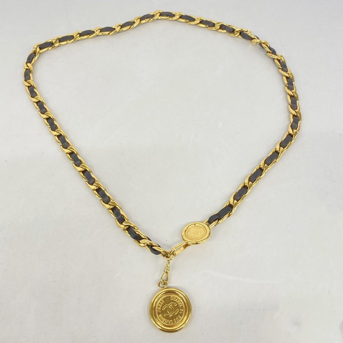 【6fd5572】シャネル ベルト ブラック ゴールド金具【中古】レディース