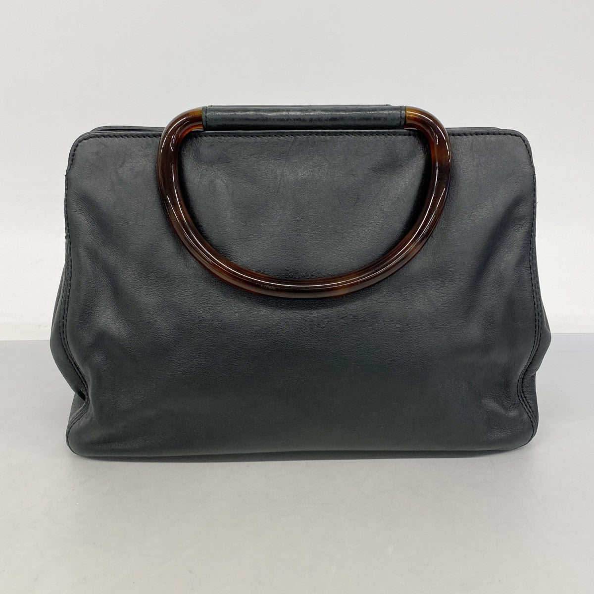 【6fd5847】シャネル ハンドバッグ ラムスキン ブラック ゴールド金具【中古】レディース