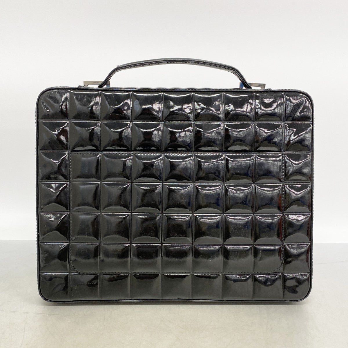 【6fd6057】シャネル ブリーフケース チョコバー パテントレザー ブラック シルバー金具【中古】メンズ レディース ユニセックス