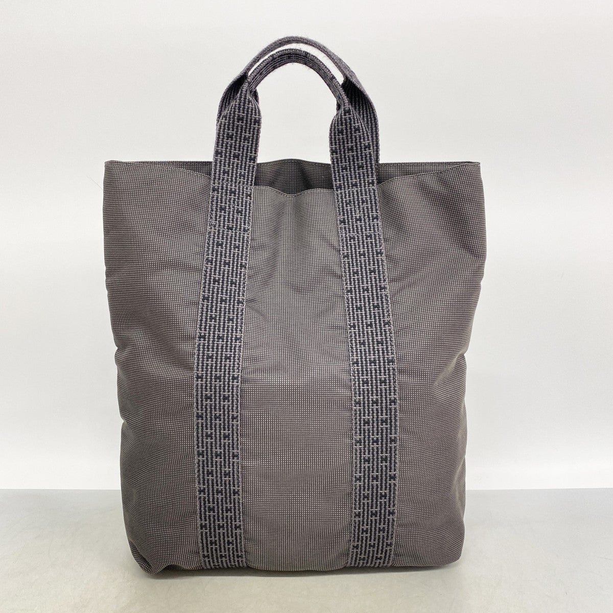 【6fe6489】エルメス トートバッグ エールラインカバス キャンバス グレー シルバー金具【中古】メンズ レディース ユニセックス