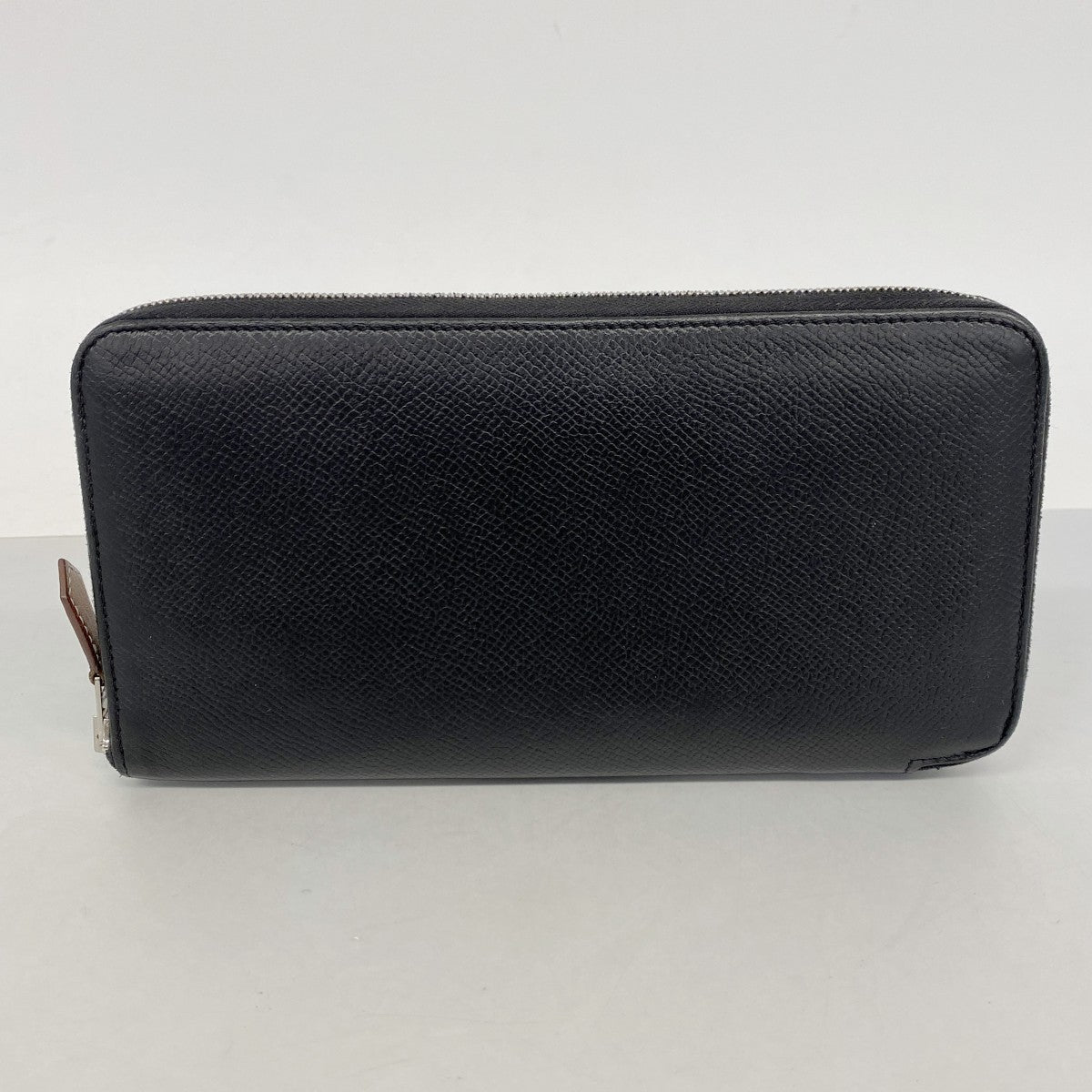 【6fe6727】エルメス 長財布 アザップロングシルクイン ヴォーエプソン ブラック シルバー金具 D刻印【中古】メンズ レディース ユニセックス
