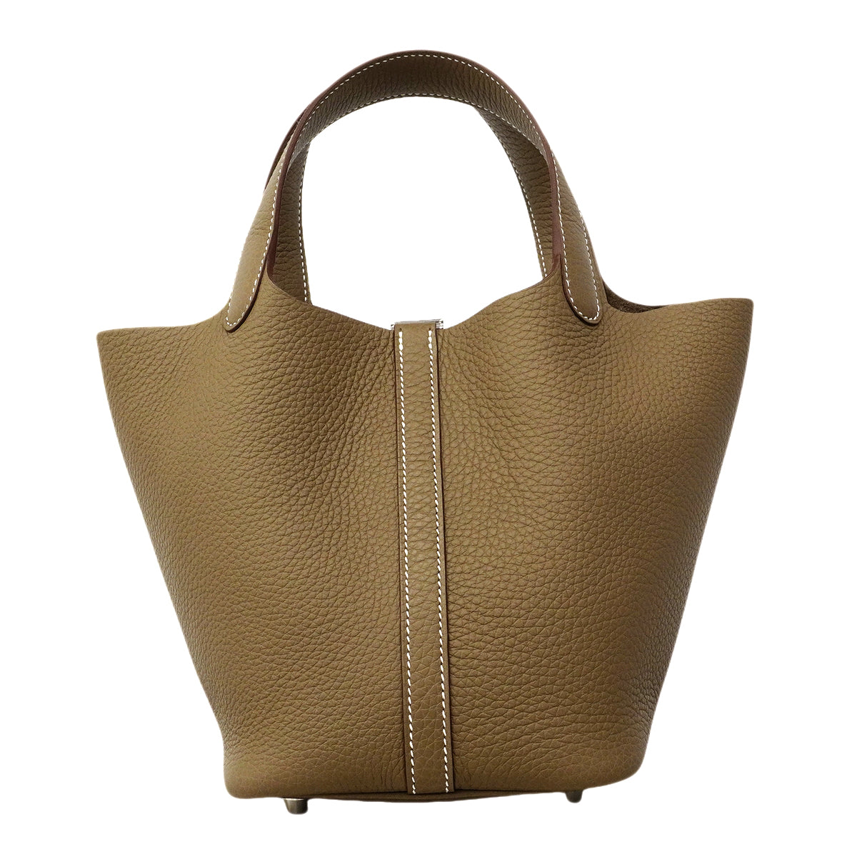 【6ga0156-h】エルメス ハンドバッグ ピコタンロックPM トリヨンクレマンス エトゥープ シルバー金具 K刻印【中古】レディース