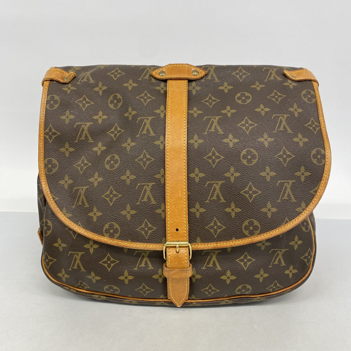 【6ga0201】ルイヴィトン ショルダーバッグ モノグラム ソミュール35 M42254 ブラウン【中古】レディース