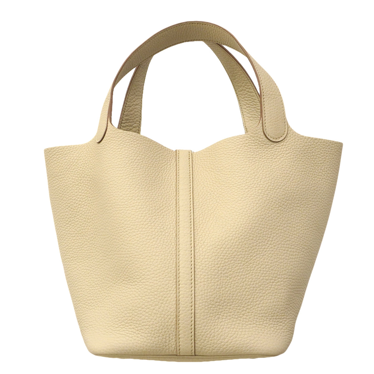 【6ga0541】エルメス ハンドバッグ ピコタンロックMM トリヨンクレマンス クレ シルバー金具 W刻印【中古】レディース