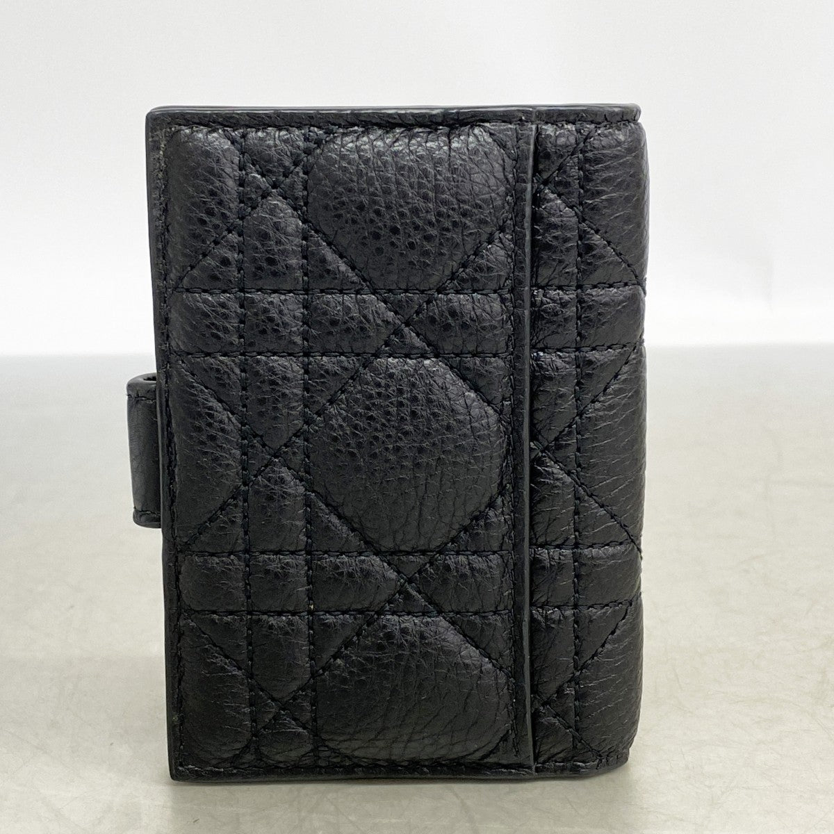 【6gc2692】クリスチャンディオール カードケース カロ レザー ブラック ゴールド金具【中古】レディース