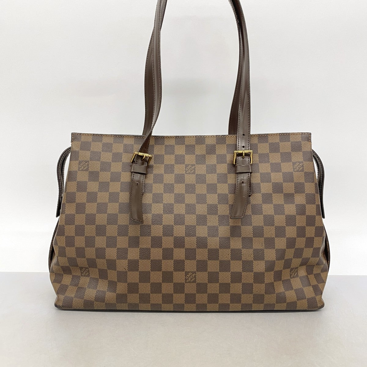 【6gc2837】ルイヴィトン トートバッグ ダミエ チェルシー N51119 エベヌ【中古】レディース