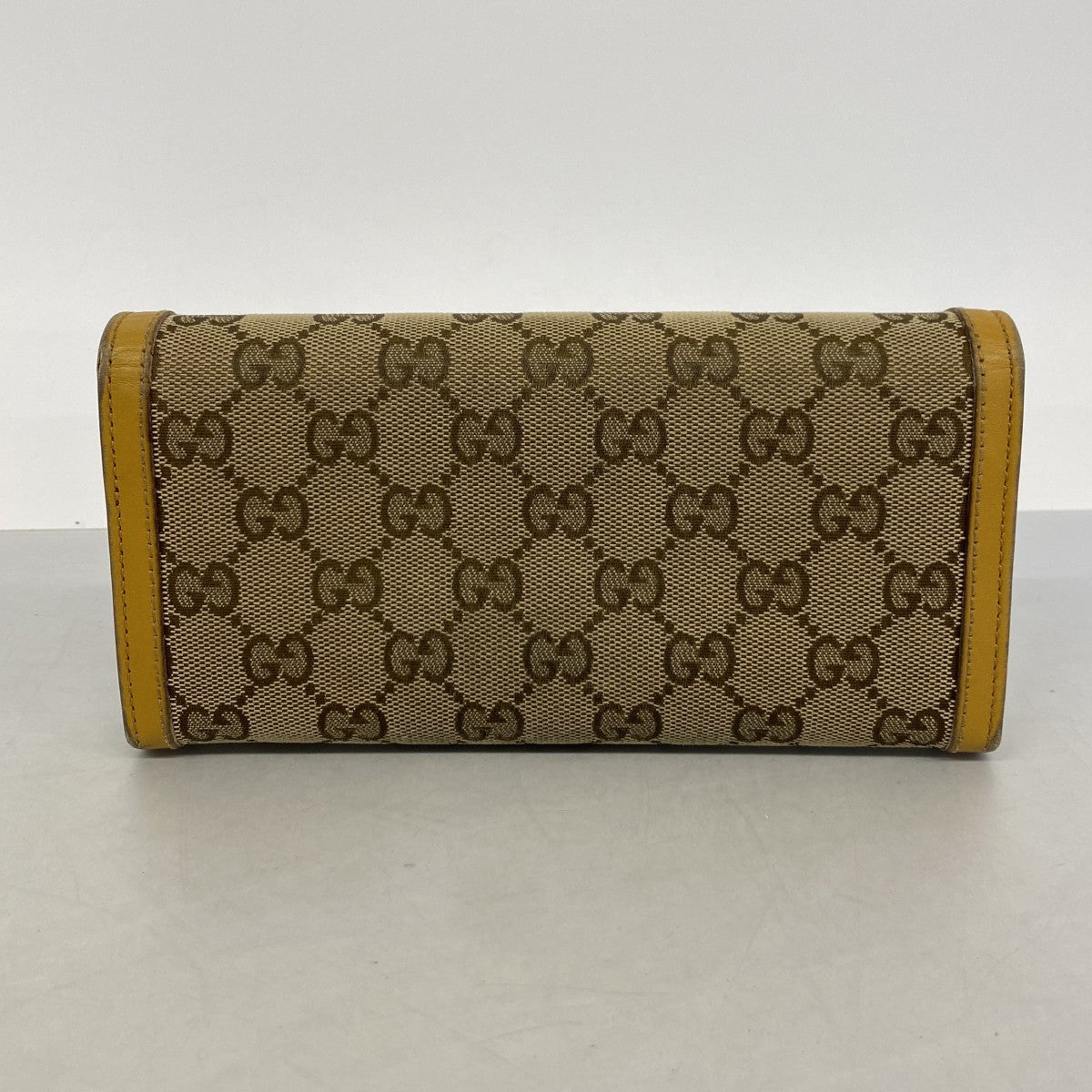 【6gc2999】グッチ 長財布 GGキャンバス 2824 31 1147 キャンバス ライトブラウン ゴールド金具【中古】レディース