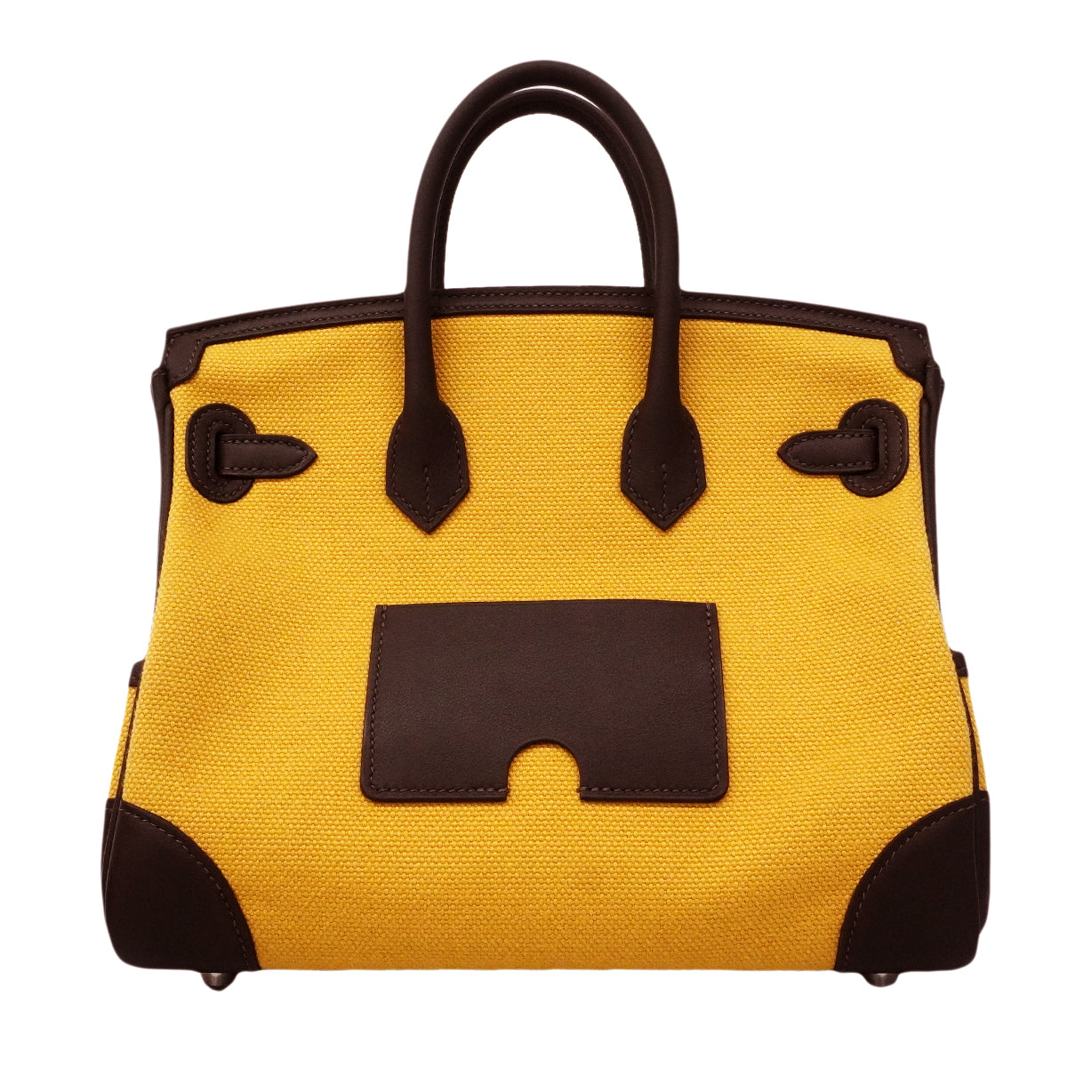 【6gc3190-g】エルメス ハンドバッグ バーキン25 カーゴ スイフト トワルゴエラン パイユ/エコルセ シルバー金具 G刻印【中古】レディース