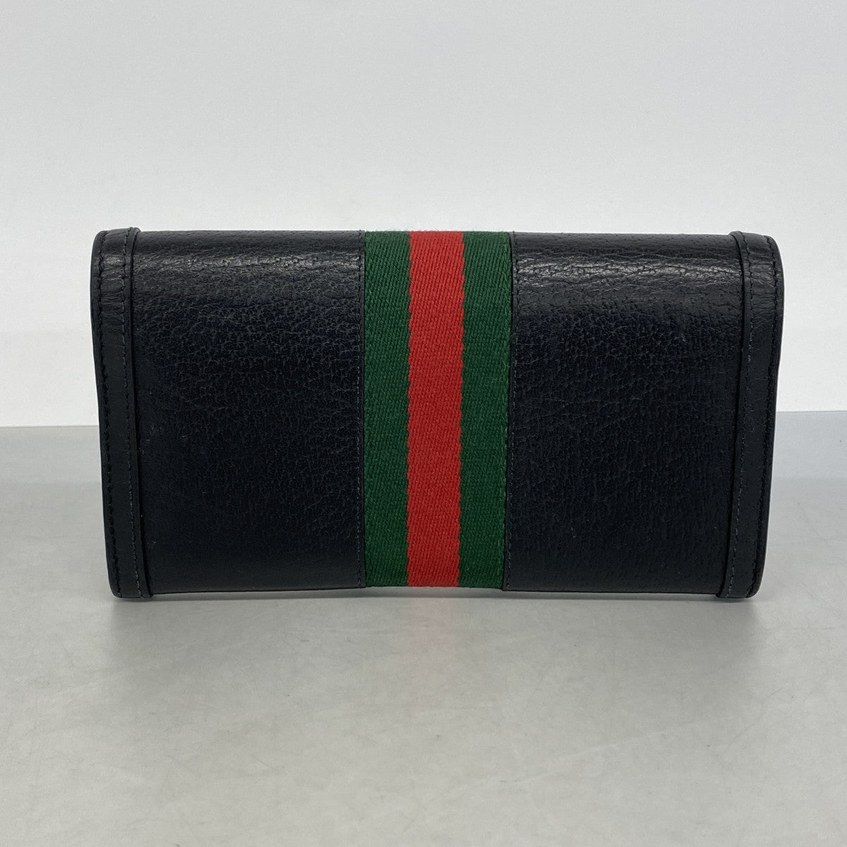 【6gc3246-k】グッチ 長財布 オフィディア 523153 レザー ブラック ゴールド金具【中古】レディース