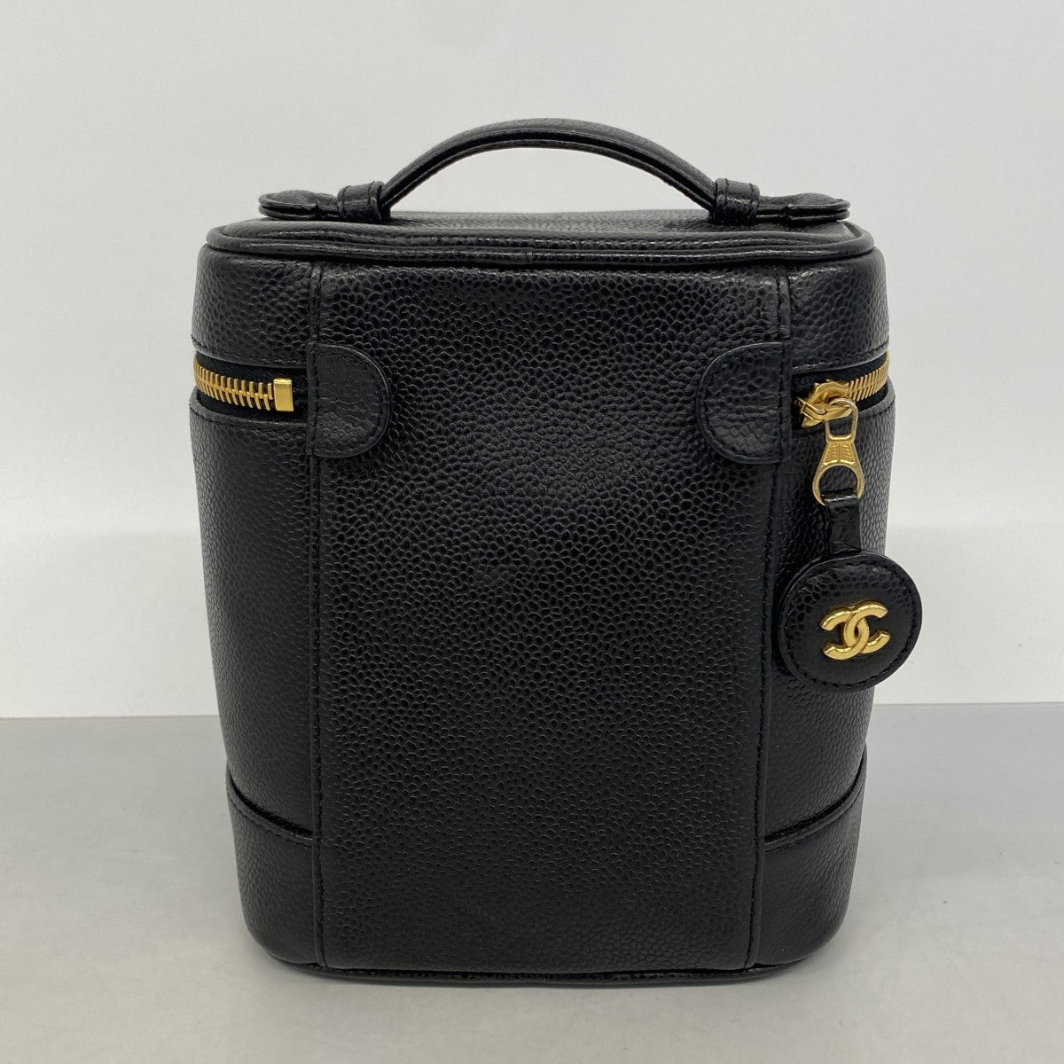【6gc3390-k】シャネル バニティバッグ キャビアスキン ブラック ゴールド金具【中古】レディース