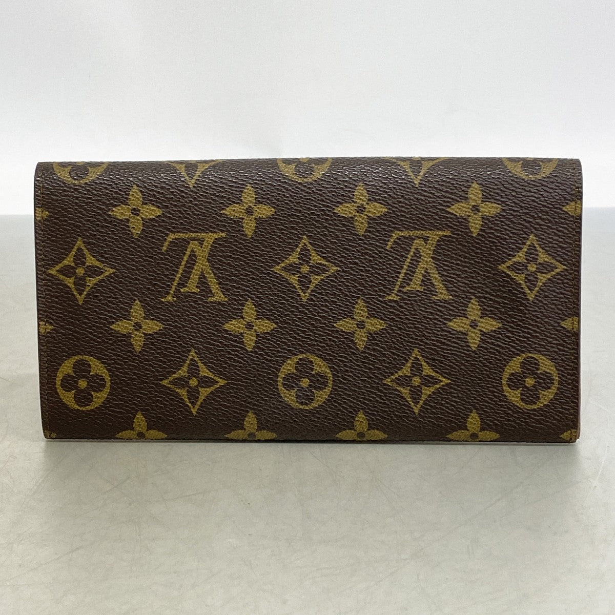 【6gc3492】ルイヴィトン 長財布 モノグラム ポシェットポルトモネクレディ M61723 ブラウン【中古】レディース