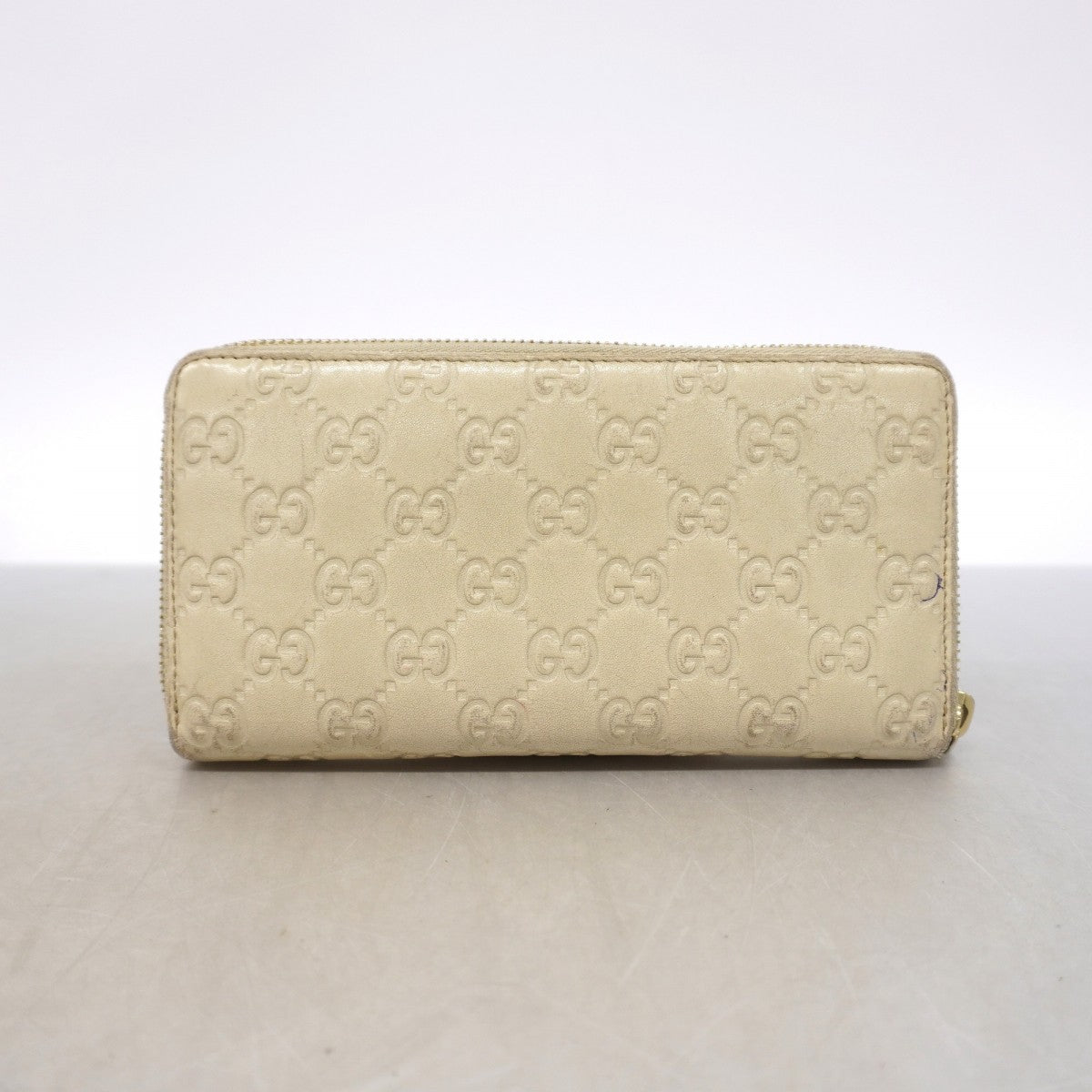 【6gc3664-k】グッチ 長財布 グッチシマ 212110 レザー アイボリー ゴールド金具【中古】レディース