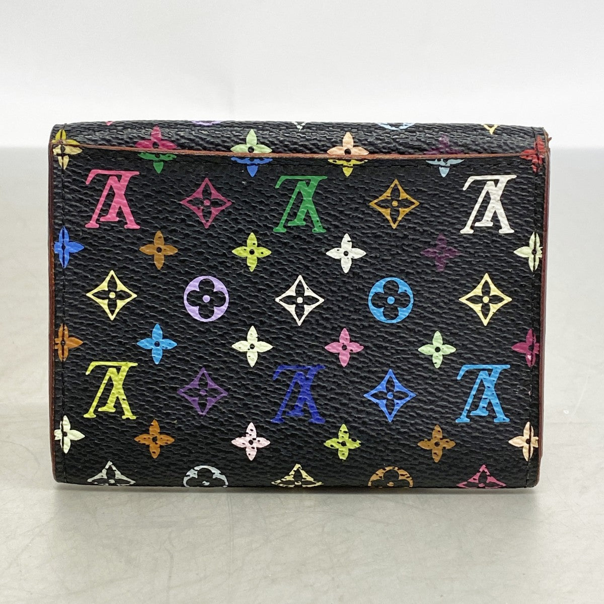 【6gc3740-k】ルイヴィトン カードケース モノグラム・マルチカラー アンヴェロップカルトドゥヴィジット M66561 ノワール【中古】レディース