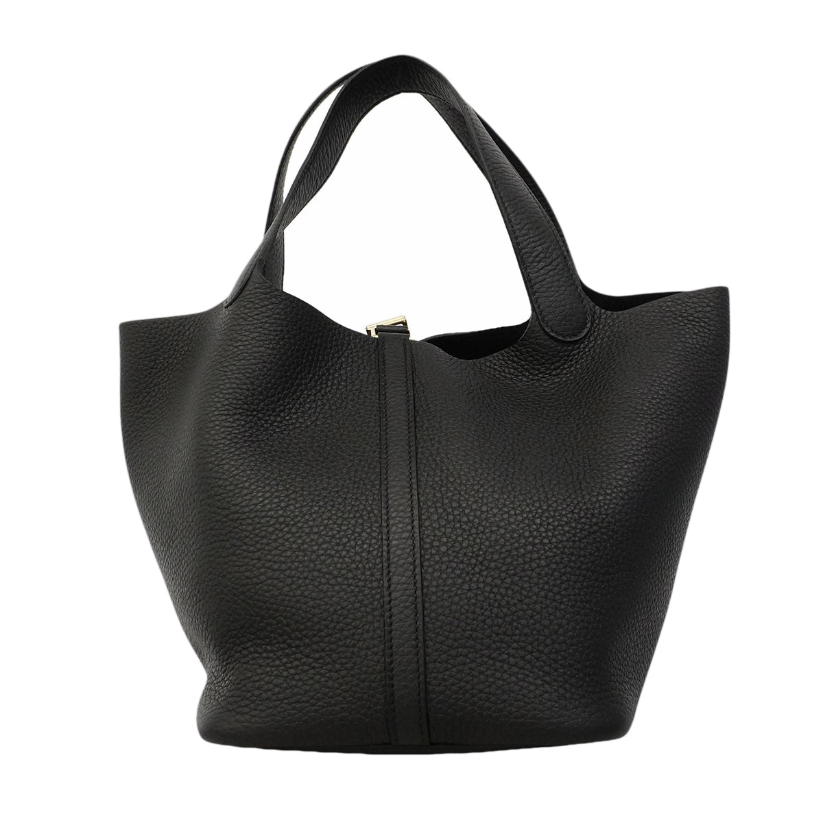 【6gd3792】エルメス ハンドバッグ ピコタンロックMM トリヨンクレマンス ブラック ゴールド金具 K刻印【中古】レディース