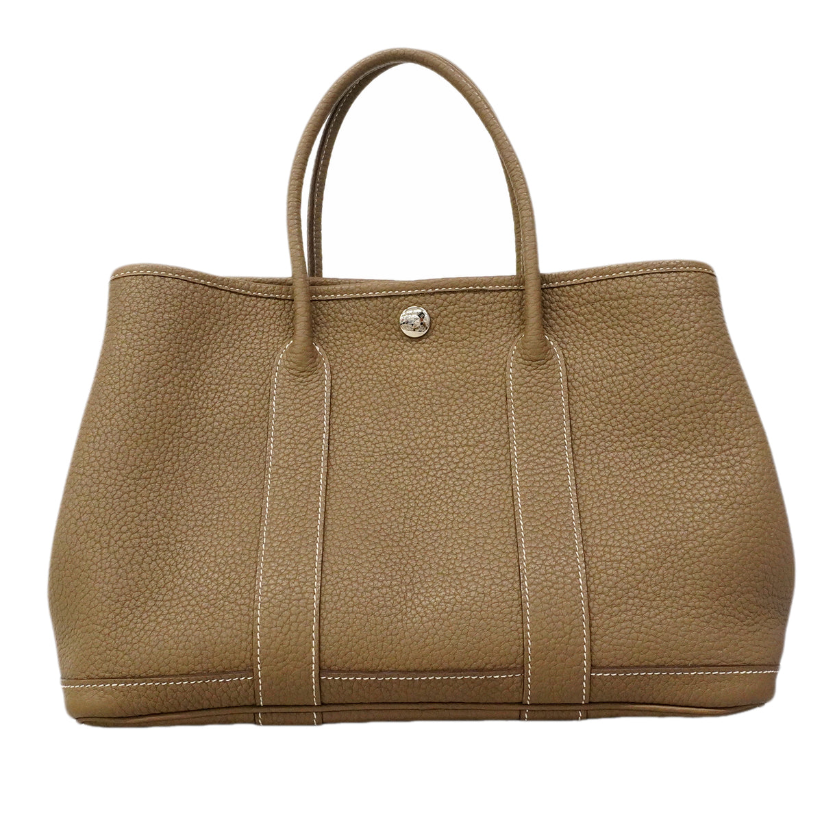 【6gd3812】エルメス トートバッグ ガーデンパーティTPM ネゴンダ エトゥープ シルバー金具 □N刻印【中古】レディース