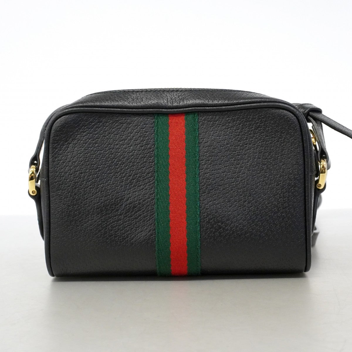 【6gd3863-k】グッチ ショルダーバッグ シェリーライン 517350 レザー ブラック ゴールド金具【中古】レディース