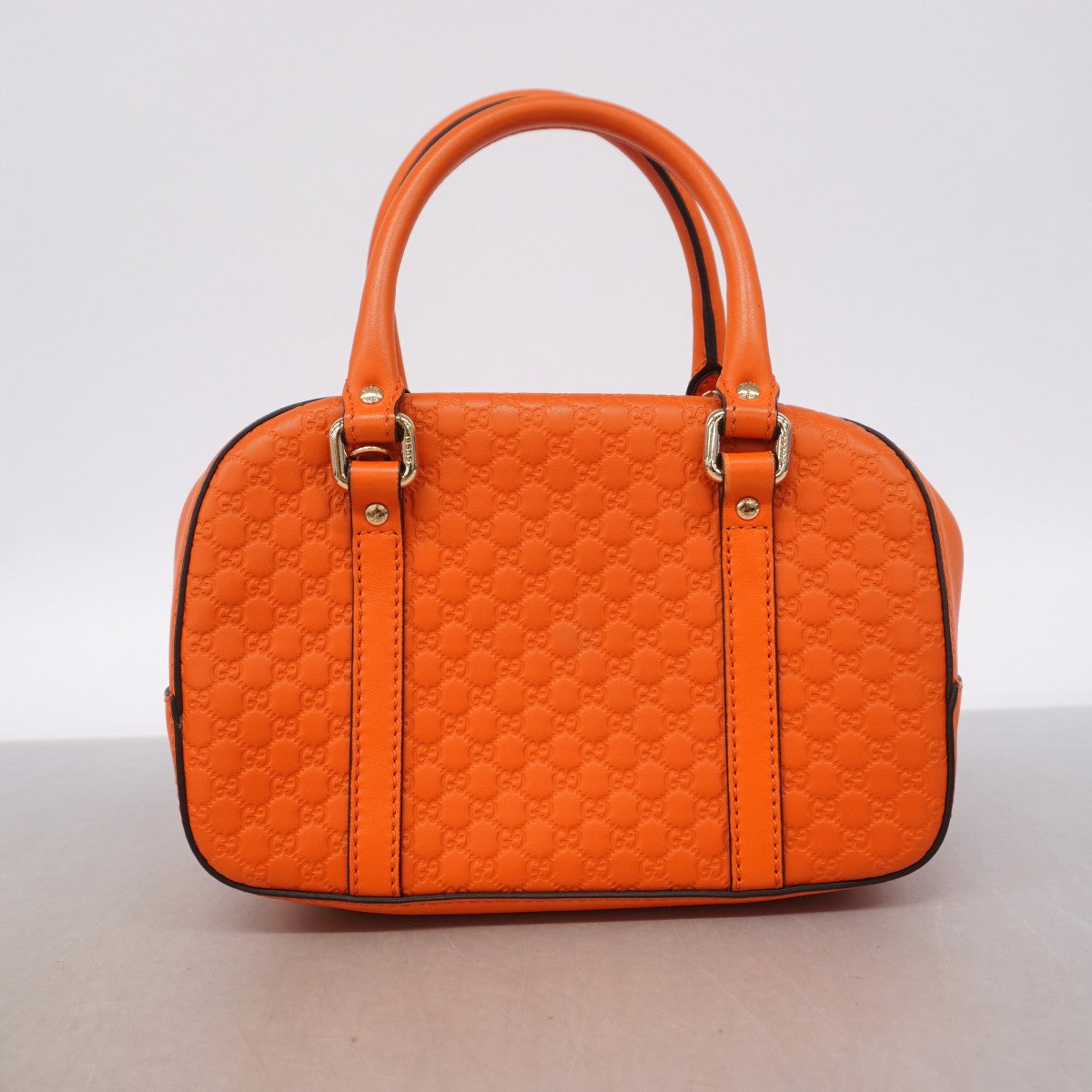 【6gd4022】グッチ ハンドバッグ マイクログッチシマ 510289 レザー オレンジ シャンパンゴールド金具 2wayバッグ【中古】レディース