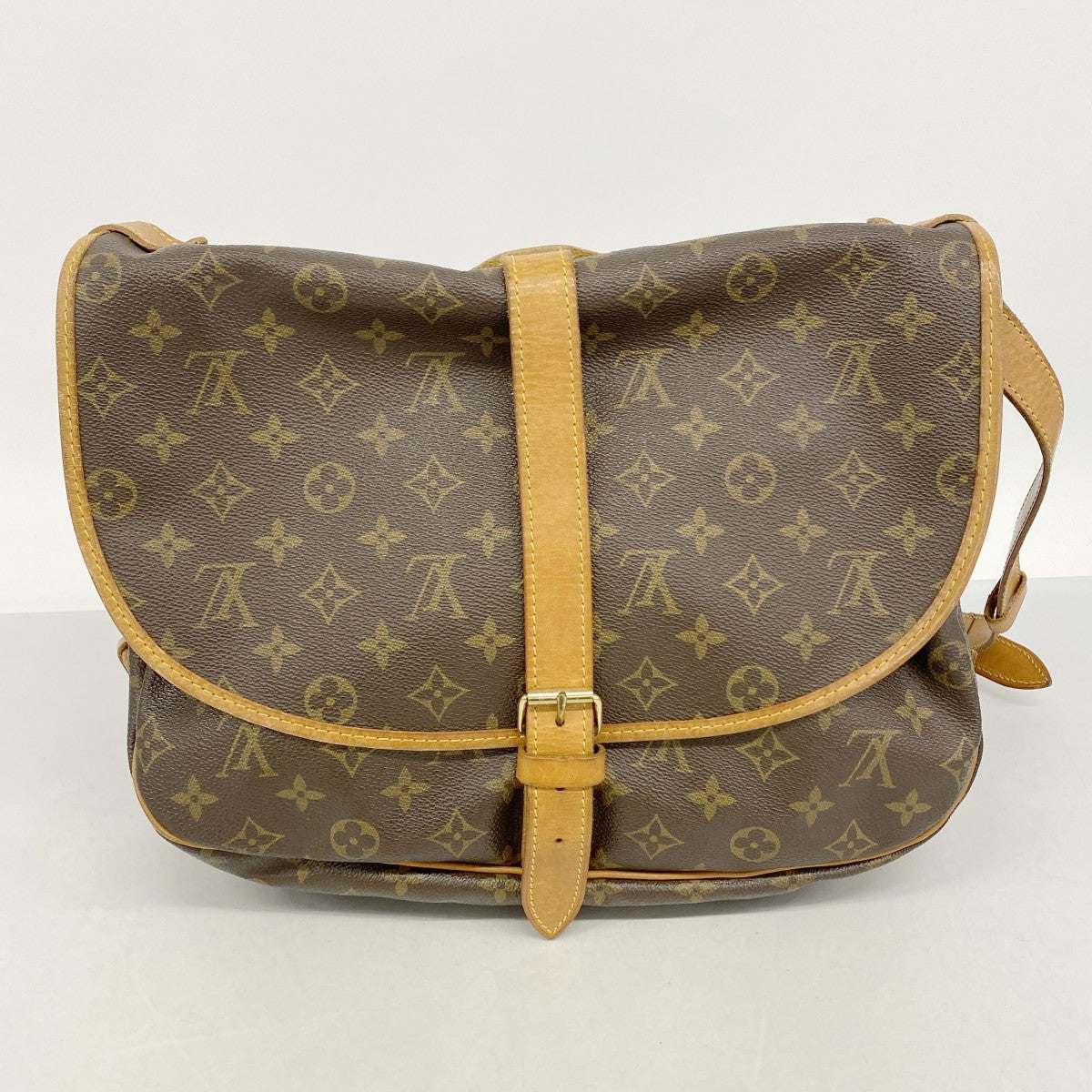 【6gd4179】ルイヴィトン ショルダーバッグ モノグラム ソミュール35 M42254 ブラウン【中古】レディース