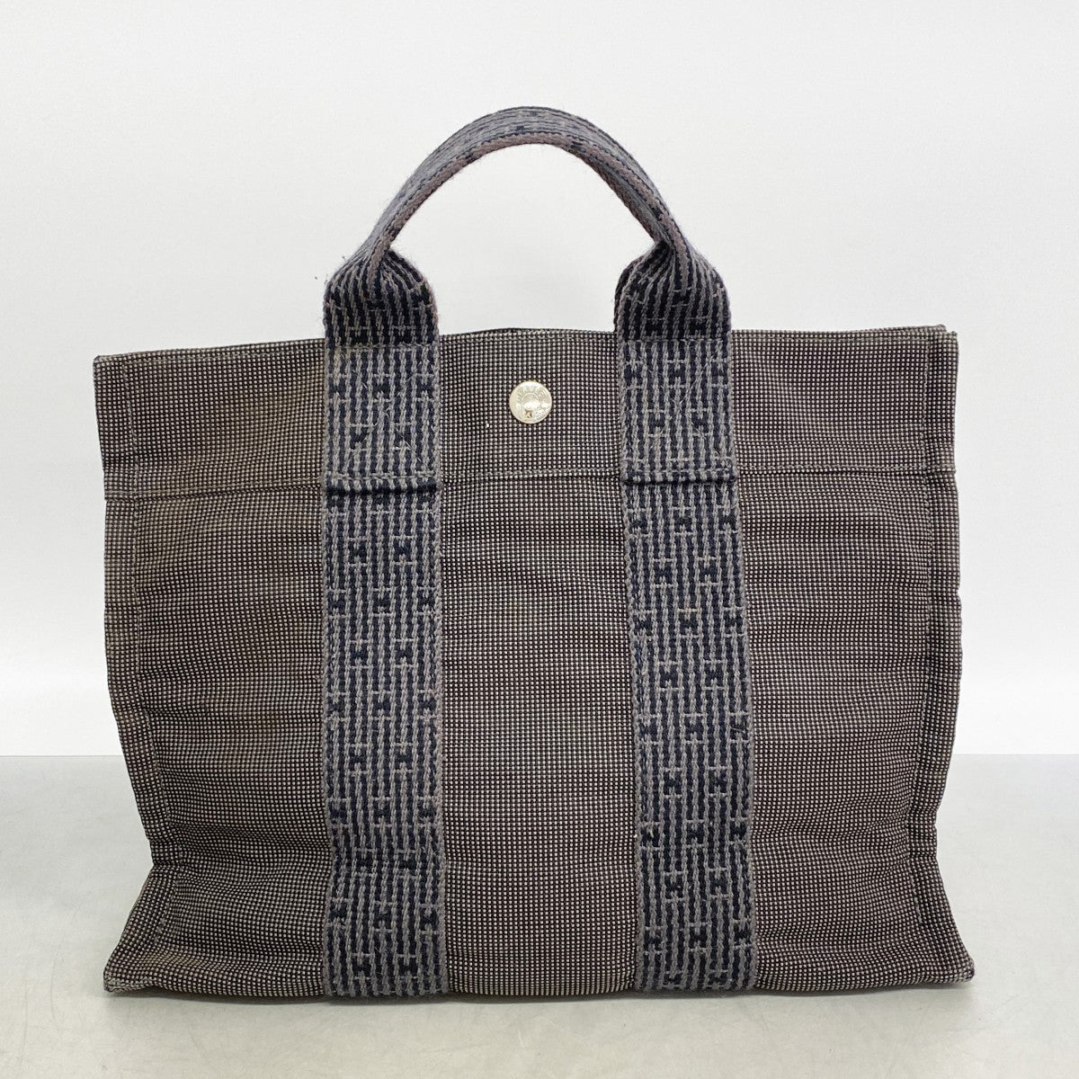 【6gd4236】エルメス ハンドバッグ エールラインPM キャンバス グレー シルバー金具【中古】レディース