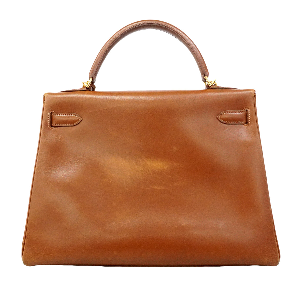 【6gd4434】エルメス ハンドバッグ ケリー32 ボックスカーフ フォーブ ゴールド金具 □F刻印【中古】レディース
