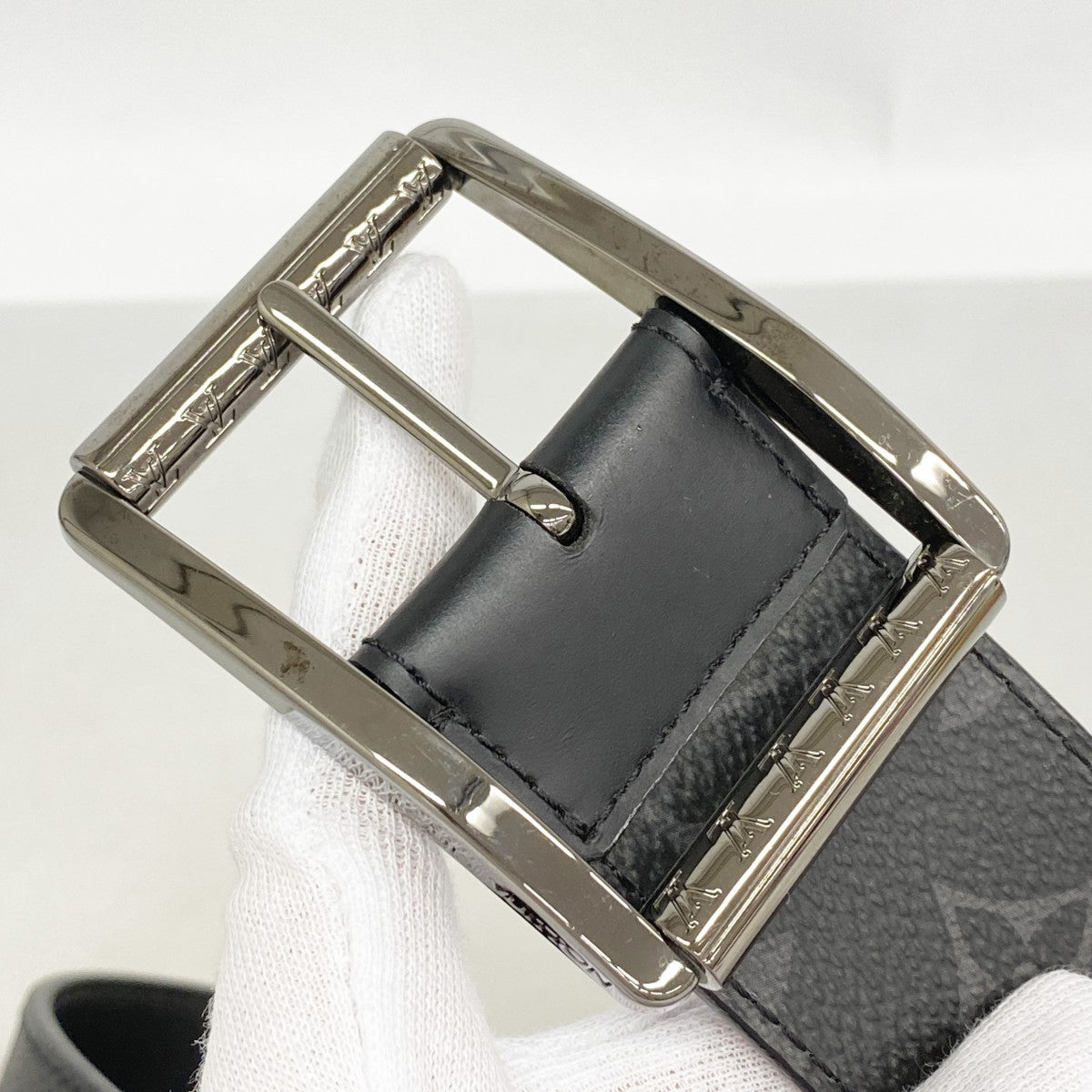 【6gd4495-k】ルイヴィトン ベルト モノグラム・エクリプス サンチュールリヴェルソ M9044 ブラック【中古】メンズ